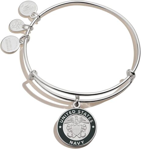 سوار Alex and Ani Collaborations قابل للتوسيع للنساء، سحر القوات المسلحة الأمريكية، لمسة نهائية لامعة، من 2 إلى 3.5 بوصة in Saudi Arabia