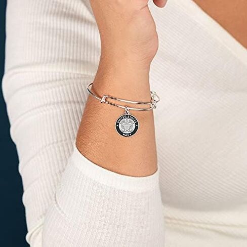 سوار Alex and Ani Collaborations قابل للتوسيع للنساء، سحر القوات المسلحة الأمريكية، لمسة نهائية لامعة، من 2 إلى 3.5 بوصة in Saudi Arabia
