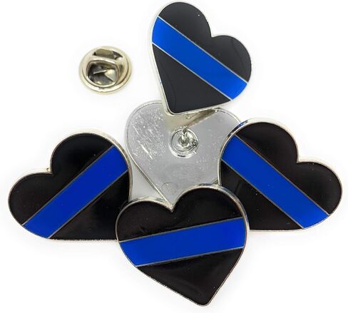 Funiverse Bulk 20 Pack Thin Blue Line Heart Police Appreciation Lapel Tie Pin in Saudi Arabia