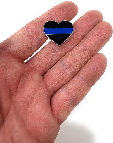 Funiverse Bulk 20 Pack Thin Blue Line Heart Police Appreciation Lapel Tie Pin in Saudi Arabia