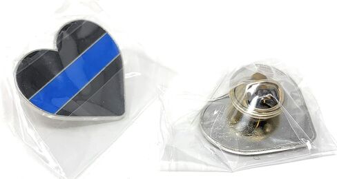 Funiverse Bulk 20 Pack Thin Blue Line Heart Police Appreciation Lapel Tie Pin in Saudi Arabia