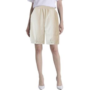 شورت برمودا نسائي من IXIMO كاجوال من القطن والكتان بمقاس مريح وخصر مطاطي مع جيوب in Kuwait