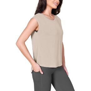 ODODOS Modal Soft Sleeveless Shirts for Women Crew Neck Yoga Tee Summer Flowy Workout Tank Tops in Kuwait