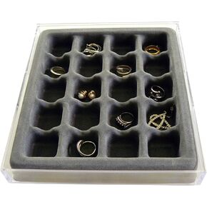 Jewelry Organizer Stack ‘Em Jewelry Box 20 Compartment Display Tray for Rings and Earrings