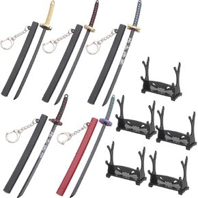 ixampoun 10PS Samurai Sword Game Series Sword Gift Keychain for Anime Fans or Spinning Pen Decompression.
