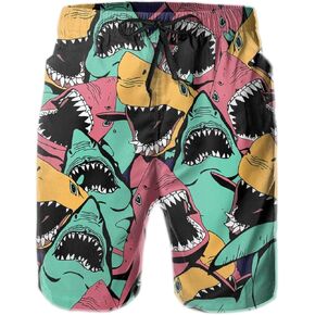 Shuwekk Angry Shark شورت رجالي للسباحة مع بطانة شبكية سريعة الجفاف لبدلات السباحة in Kuwait