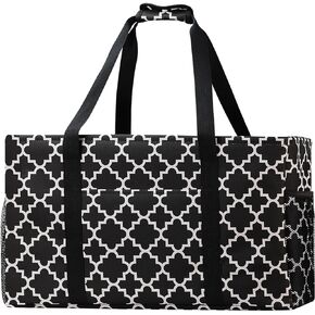 GhvyenntteS Stand Up Extra Large Utility Tote Bag with Metal Wire Frame & Hard Bottom Board, Extra Large Grocery Tote Bag