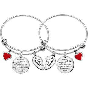 أساور للأم والابنة قابلة للتعديل قلب أحمر سحر الإسورة هدية للنساء in Kuwait