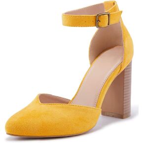 VETASTE حذاء نسائي بكعب عالٍ مكتنز ومقدمة مدببة حذاء كاجوال بحزام الكاحل ومقدمة مغلقة in Kuwait