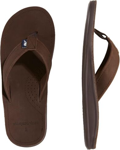vineyard vines Men's Contoured Leather Flip Flop in Saudi Arabia