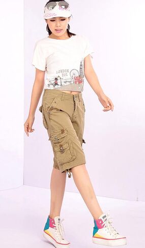 chouyatou Women's Casual Loose Fit Multi-Pockets Twill Bermuda Cargo Shorts in Saudi Arabia