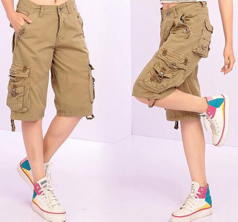 chouyatou Women's Casual Loose Fit Multi-Pockets Twill Bermuda Cargo Shorts in Saudi Arabia