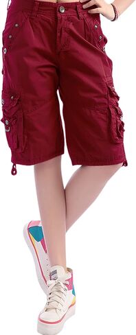 chouyatou Women's Casual Loose Fit Multi-Pockets Twill Bermuda Cargo Shorts in Saudi Arabia
