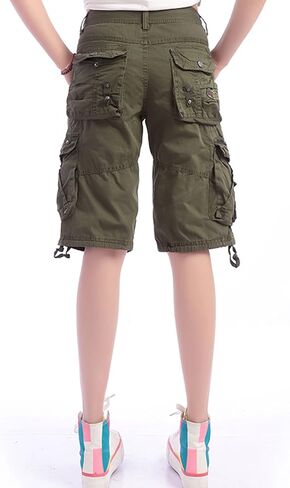 chouyatou Women's Casual Loose Fit Multi-Pockets Twill Bermuda Cargo Shorts in Saudi Arabia