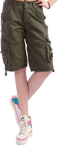 chouyatou Women's Casual Loose Fit Multi-Pockets Twill Bermuda Cargo Shorts in Saudi Arabia