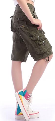 chouyatou Women's Casual Loose Fit Multi-Pockets Twill Bermuda Cargo Shorts in Saudi Arabia