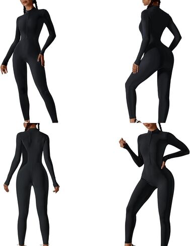 Hotfiary بذلة تجريب للنساء طويلة/قصيرة الأكمام Bodycon رومبير البريدي الأمامي الرياضة حللا غير رسمية بسط Playsuit in Kuwait