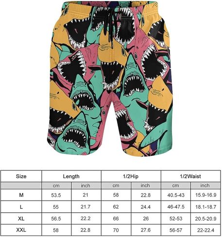 Shuwekk Angry Shark شورت رجالي للسباحة مع بطانة شبكية سريعة الجفاف لبدلات السباحة in Kuwait