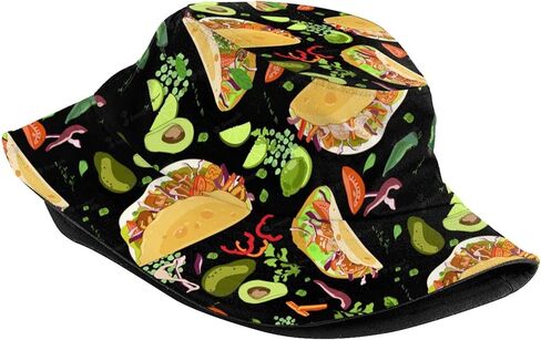 Funny Food Bucket Hat for Women & Men, Delicious Food Pattern Fisherman Cap Beach Hats Packable Sun Hat in Kuwait