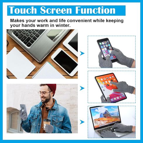Ramede 120 Pairs Winter Touchscreen Gloves Winter Knit Gloves Bulk Stretchy Warm Gloves for Women Men Unisex Adult, 3 Colors in Saudi Arabia