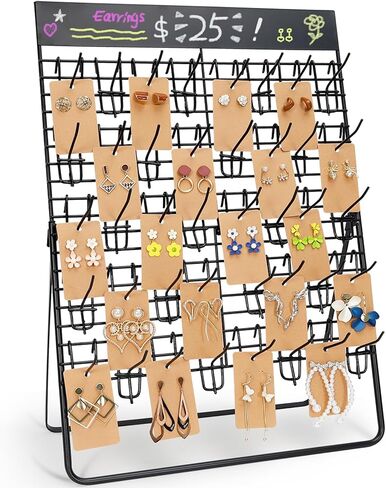 ZYP Earring Display Stand for Selling with 40 Hooks,Metal Jewelry Display Rack Earring Holder Organizer Stand, Jewelry Organizer for Earring Cards, Necklaces, Bracelets in Kuwait