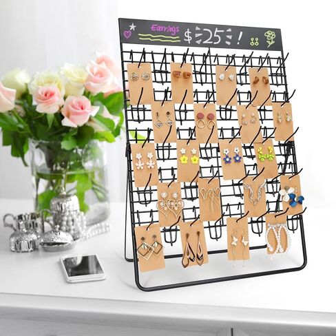 ZYP Earring Display Stand for Selling with 40 Hooks,Metal Jewelry Display Rack Earring Holder Organizer Stand, Jewelry Organizer for Earring Cards, Necklaces, Bracelets in Kuwait