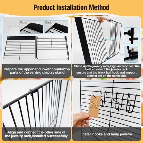 ZYP Earring Display Stand for Selling with 40 Hooks,Metal Jewelry Display Rack Earring Holder Organizer Stand, Jewelry Organizer for Earring Cards, Necklaces, Bracelets in Kuwait