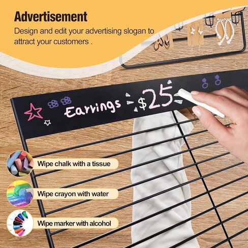 ZYP Earring Display Stand for Selling with 40 Hooks,Metal Jewelry Display Rack Earring Holder Organizer Stand, Jewelry Organizer for Earring Cards, Necklaces, Bracelets in Kuwait