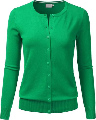LALABEE Women's Crewneck Long Sleeve Button Down Knit Cardigan Sweater (S-XXL) in Saudi Arabia