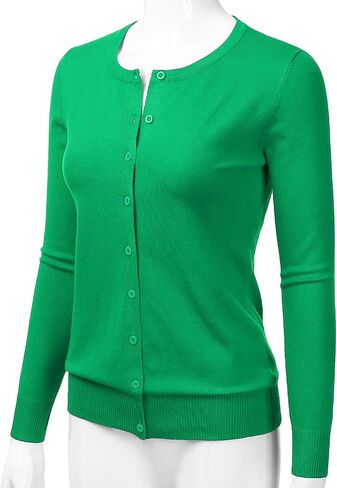 LALABEE Women's Crewneck Long Sleeve Button Down Knit Cardigan Sweater (S-XXL) in Saudi Arabia