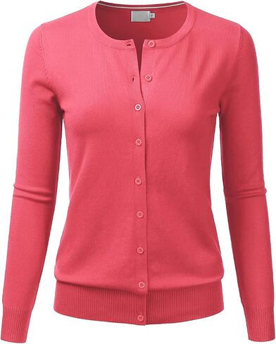LALABEE Women's Crewneck Long Sleeve Button Down Knit Cardigan Sweater (S-XXL) in Saudi Arabia