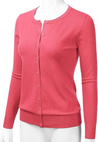 LALABEE Women's Crewneck Long Sleeve Button Down Knit Cardigan Sweater (S-XXL) in Saudi Arabia
