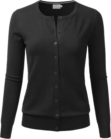 LALABEE Women's Crewneck Long Sleeve Button Down Knit Cardigan Sweater (S-XXL) in Saudi Arabia