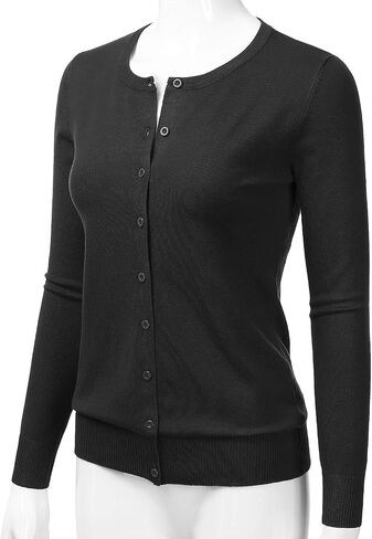 LALABEE Women's Crewneck Long Sleeve Button Down Knit Cardigan Sweater (S-XXL) in Saudi Arabia