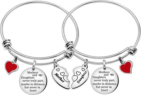 أساور للأم والابنة قابلة للتعديل قلب أحمر سحر الإسورة هدية للنساء in Kuwait