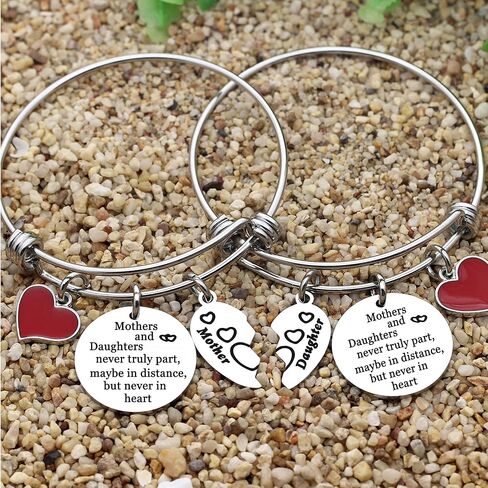 أساور للأم والابنة قابلة للتعديل قلب أحمر سحر الإسورة هدية للنساء in Kuwait