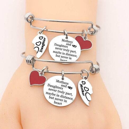 أساور للأم والابنة قابلة للتعديل قلب أحمر سحر الإسورة هدية للنساء in Kuwait