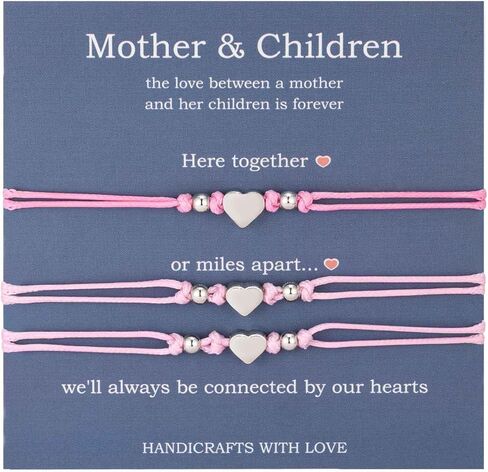AnotherKiss Mother Daughter Bracelets, Mothers Day Jewelry Christmas Gifts for Daughter from Mom, Mommy and Me Gifts Matching Heart Bracelet Set of 3 in Kuwait