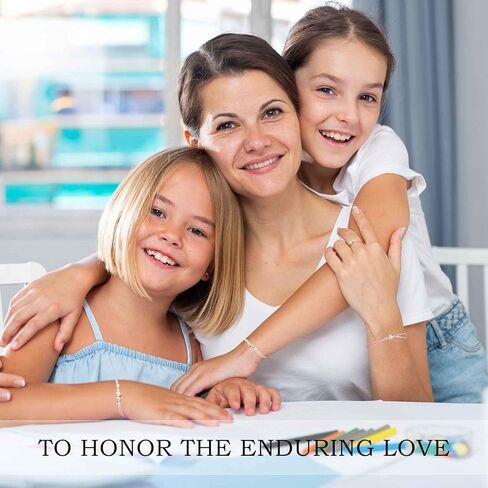 AnotherKiss Mother Daughter Bracelets, Mothers Day Jewelry Christmas Gifts for Daughter from Mom, Mommy and Me Gifts Matching Heart Bracelet Set of 3 in Kuwait