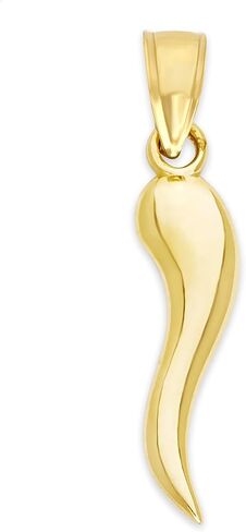 Generic 10k Real Solid Gold Dainty Italian Horn Pendant, Cornicello Jewelry Gifts for Good Luck and Protection from Evil, Yellow in Saudi Arabia
