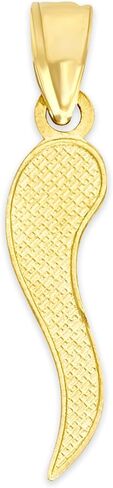 Generic 10k Real Solid Gold Dainty Italian Horn Pendant, Cornicello Jewelry Gifts for Good Luck and Protection from Evil, Yellow in Saudi Arabia