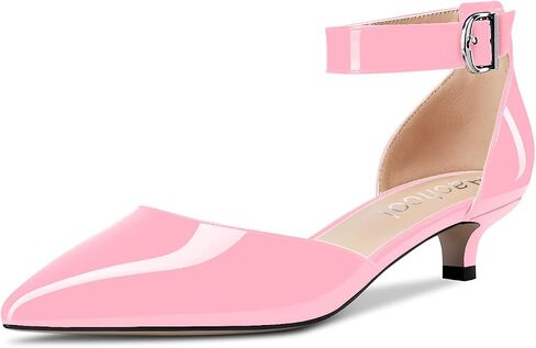 Aachcol Women Kitten Low Heel Ankle Strap Pumps Pointed Toe Sandals Dress Shoes Party Office Wedding 1.5 Inch in Saudi Arabia
