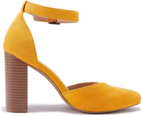 VETASTE حذاء نسائي بكعب عالٍ مكتنز ومقدمة مدببة حذاء كاجوال بحزام الكاحل ومقدمة مغلقة in Kuwait