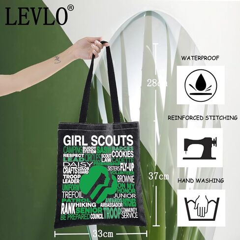 LEVLO فتيات الكشافة حقيبة قماشية هدية للفتيات الكشافة أمي فتاة الكشافة زعيم حقيبة كتف رحلة الكشافة البضائع in Kuwait