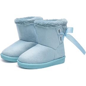 بيجي بيجي أحذية شتوية للأطفال البنات والأولاد وبطانة من الفرو أحذية الثلوج أحذية مسطحة دافئة أحذية خارجية للأطفال (طفل صغير/طفل صغير) in Kuwait