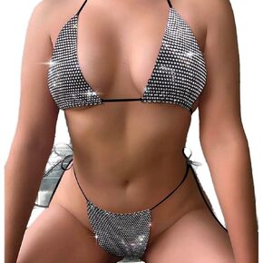 Ludress شبكة الجسم سلسلة مجموعة الأسود حجر الراين بيكيني سباركلي المحاصيل الأعلى الصدرية سلسلة نادي مجوهرات الجسم للنساء والفتيات (حزمة من 2) in Kuwait