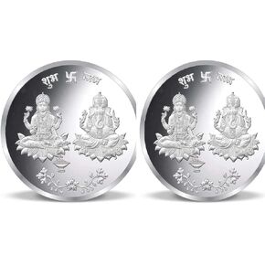 Luxmi Ganesh Ji Coin Diwali Deepawali Dhanteras Silver Coin 10 Gm Pure 999 Set of 2 RISC020220221 RISC001221 in Saudi Arabia