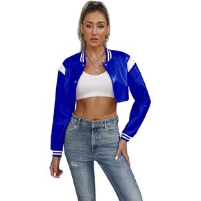 Wryran Women Leather Jackets-Faux Motorcycle Cropped Moto Biker Coat Short Lightweight PU Leather Bomber Jacket Women in Kuwait