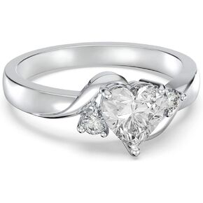 خاتم جوهرة الميلاد من PLATYCO من الفضة الإسترليني عيار 925، خاتم جوهرة الميلاد على شكل قلب، هدية عيد ميلاد لمحبي الأم والأصدقاء in Kuwait