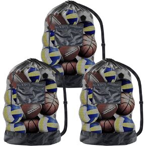 QTLCOHD 3 Pcs Extra Large Ball Bag Mesh Soccer Ball Bag Basketball Bags with Adjustable Shoulder Strap Sports Equipment Storage Bags for Soccer Ball Basketball Volleyball(28" x 40") in Kuwait
